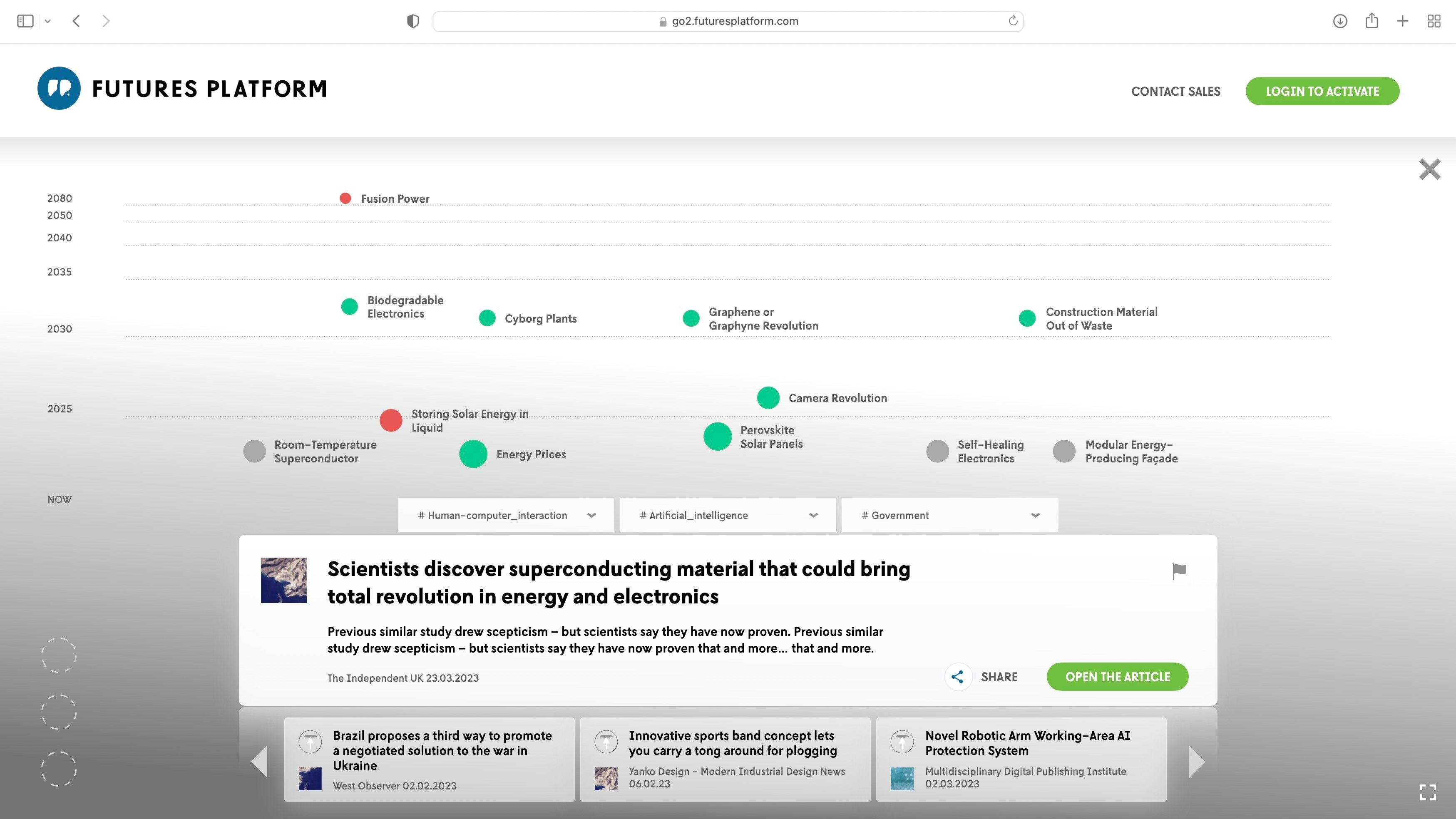 screenshot of Futures Platform